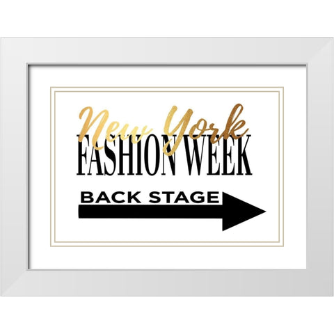Fashion Week New York Gold White Modern Wood Framed Art Print with Double Matting by Greenwood, Amanda
