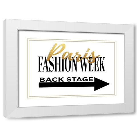 Fashion Week Paris Gold White Modern Wood Framed Art Print with Double Matting by Greenwood, Amanda