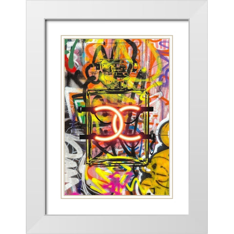 Graffiti Perfume I White Modern Wood Framed Art Print with Double Matting by Greenwood, Amanda