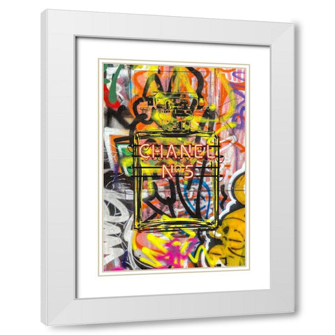 Graffiti Perfume II White Modern Wood Framed Art Print with Double Matting by Greenwood, Amanda