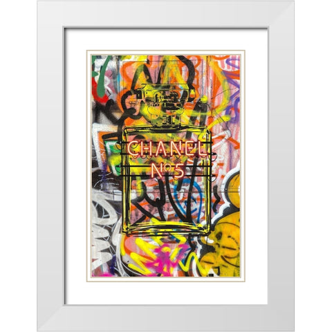 Graffiti Perfume II White Modern Wood Framed Art Print with Double Matting by Greenwood, Amanda