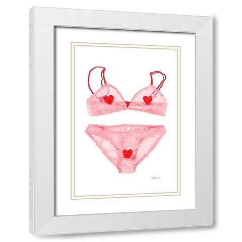 Lingerie III White Modern Wood Framed Art Print with Double Matting by Greenwood, Amanda