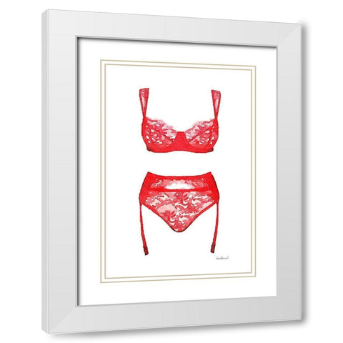 Lingerie IV White Modern Wood Framed Art Print with Double Matting by Greenwood, Amanda