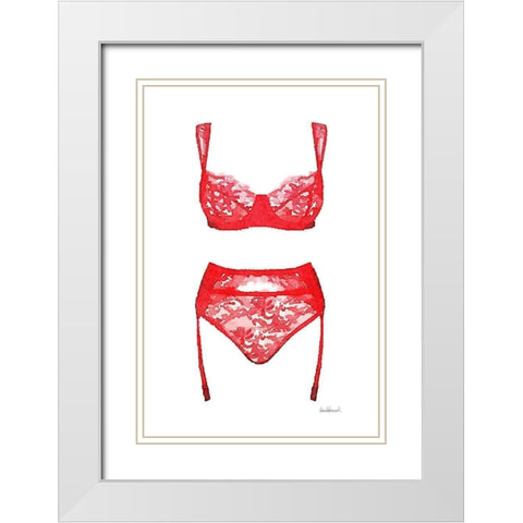 Lingerie IV White Modern Wood Framed Art Print with Double Matting by Greenwood, Amanda