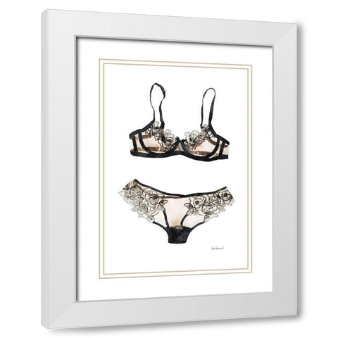 Lingerie V White Modern Wood Framed Art Print with Double Matting by Greenwood, Amanda