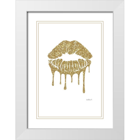 Glitter Lip Gold White Modern Wood Framed Art Print with Double Matting by Greenwood, Amanda
