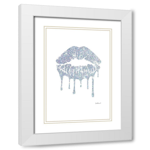 Glitter Lip Silver White Modern Wood Framed Art Print with Double Matting by Greenwood, Amanda