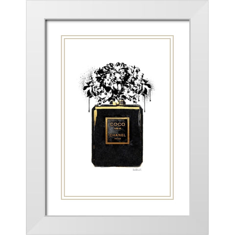 Noir Perfume Peony White Modern Wood Framed Art Print with Double Matting by Greenwood, Amanda