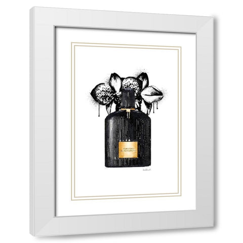 Noir Perfume Orchid White Modern Wood Framed Art Print with Double Matting by Greenwood, Amanda
