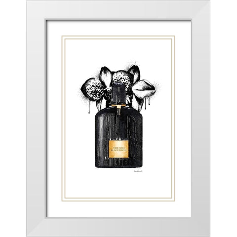 Noir Perfume Orchid White Modern Wood Framed Art Print with Double Matting by Greenwood, Amanda