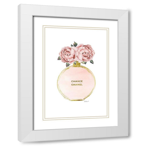 Gold Perfume Peony White Modern Wood Framed Art Print with Double Matting by Greenwood, Amanda