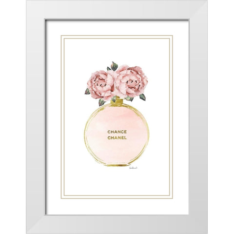 Gold Perfume Peony White Modern Wood Framed Art Print with Double Matting by Greenwood, Amanda