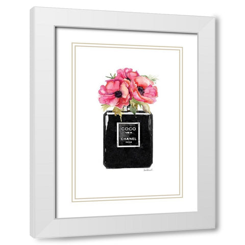 Perfume Noir Poppy White Modern Wood Framed Art Print with Double Matting by Greenwood, Amanda