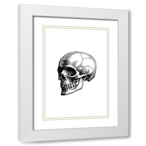 Black Skull White Modern Wood Framed Art Print with Double Matting by Greenwood, Amanda
