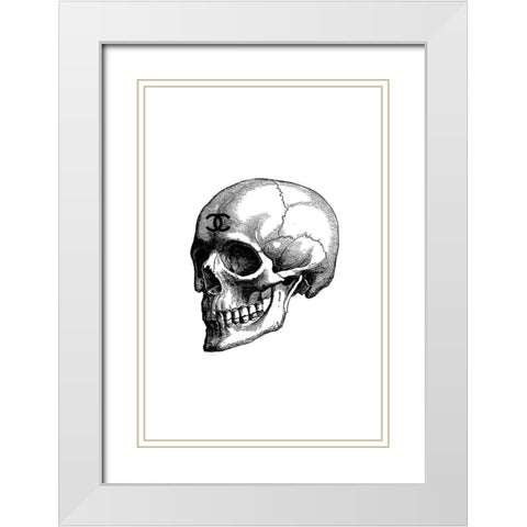 Black Skull White Modern Wood Framed Art Print with Double Matting by Greenwood, Amanda