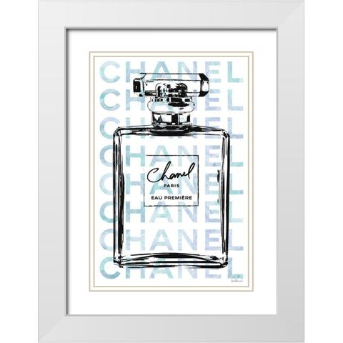 Blue Perfume White Modern Wood Framed Art Print with Double Matting by Greenwood, Amanda