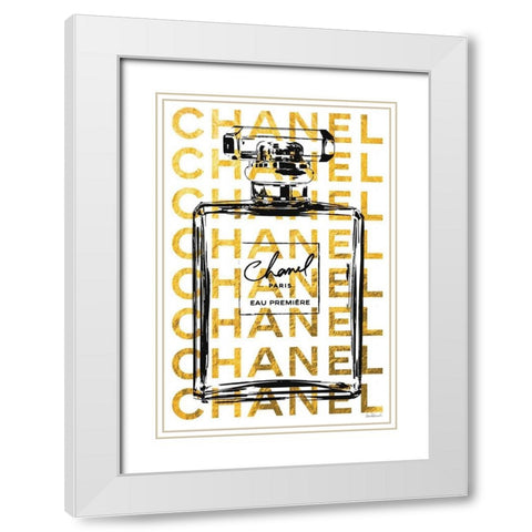 Gold Perfume White Modern Wood Framed Art Print with Double Matting by Greenwood, Amanda
