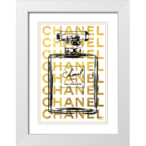 Gold Perfume White Modern Wood Framed Art Print with Double Matting by Greenwood, Amanda