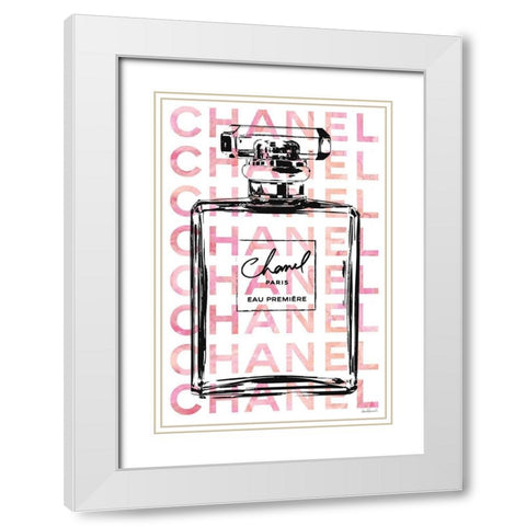 Pink Perfume White Modern Wood Framed Art Print with Double Matting by Greenwood, Amanda