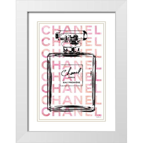 Pink Perfume White Modern Wood Framed Art Print with Double Matting by Greenwood, Amanda