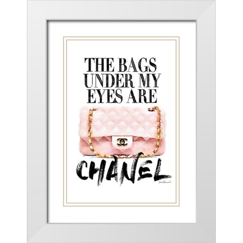 Pink Bag Quote White Modern Wood Framed Art Print with Double Matting by Greenwood, Amanda