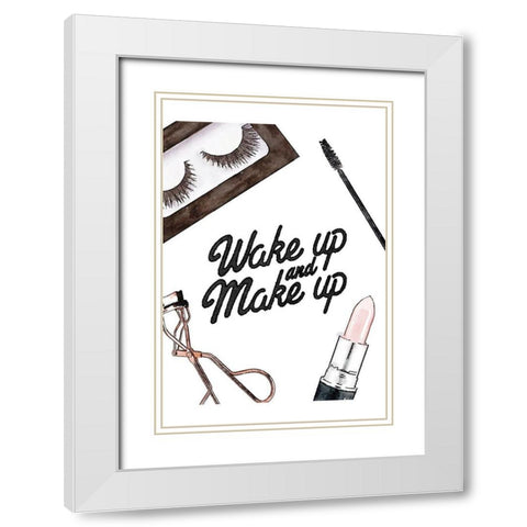 Wakeup Makeup White Modern Wood Framed Art Print with Double Matting by Greenwood, Amanda
