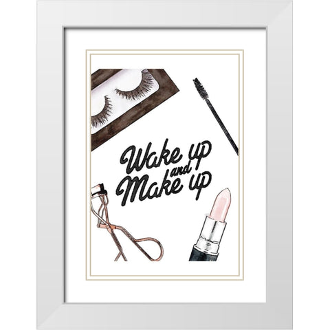 Wakeup Makeup White Modern Wood Framed Art Print with Double Matting by Greenwood, Amanda