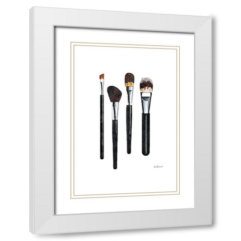 Brushes White Modern Wood Framed Art Print with Double Matting by Greenwood, Amanda