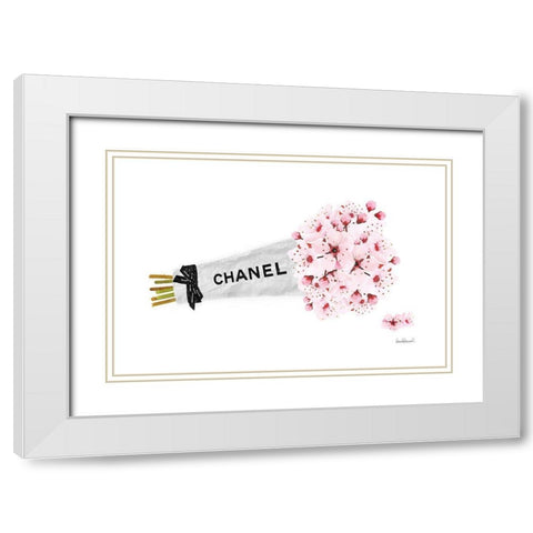 Wrapped Flowers White Modern Wood Framed Art Print with Double Matting by Greenwood, Amanda