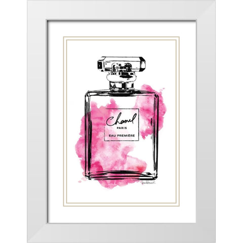 Black Bottle Bright Pink White Modern Wood Framed Art Print with Double Matting by Greenwood, Amanda