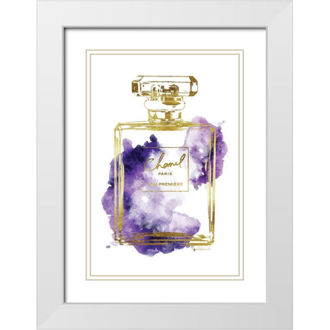 Gold Bottle Purple White Modern Wood Framed Art Print with Double Matting by Greenwood, Amanda