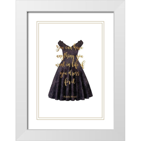 Anything Black Dress White Modern Wood Framed Art Print with Double Matting by Greenwood, Amanda