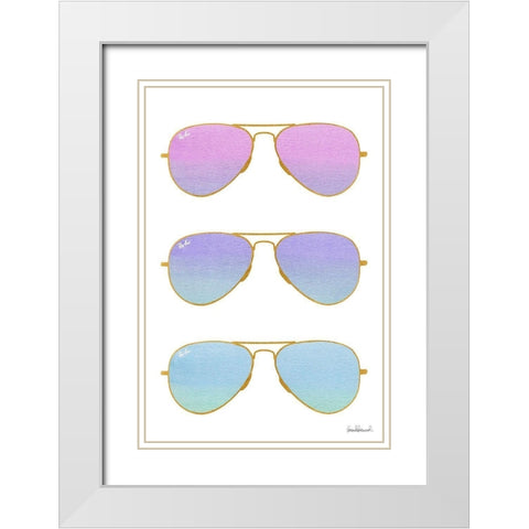Sunglasses White Modern Wood Framed Art Print with Double Matting by Greenwood, Amanda