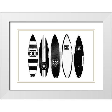 Surf White Modern Wood Framed Art Print with Double Matting by Greenwood, Amanda