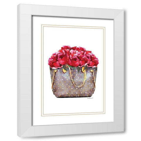 Red Rose Bag White Modern Wood Framed Art Print with Double Matting by Amanda Greenwood