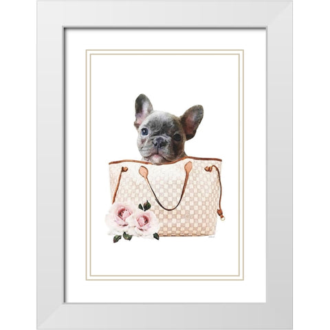 Fashion Bag with French III White Modern Wood Framed Art Print with Double Matting by Amanda Greenwood