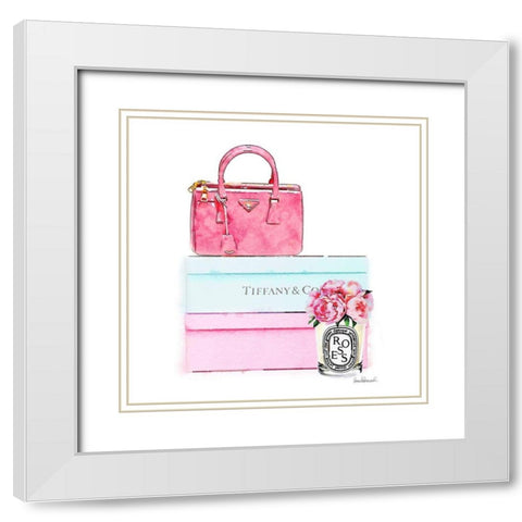 Bags and Shoes White Modern Wood Framed Art Print with Double Matting by Amanda Greenwood
