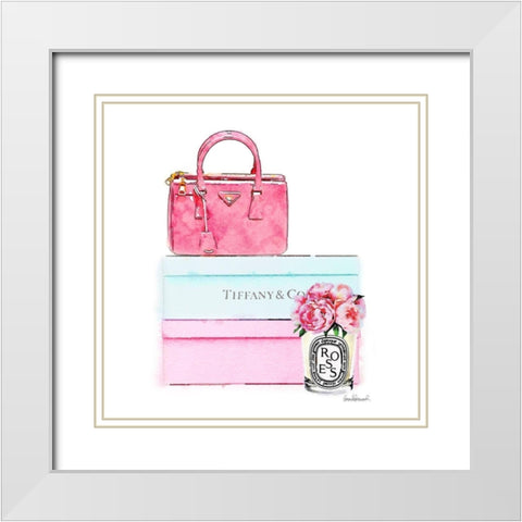 Bags and Shoes White Modern Wood Framed Art Print with Double Matting by Amanda Greenwood