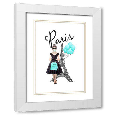 Paris Style III White Modern Wood Framed Art Print with Double Matting by Amanda Greenwood