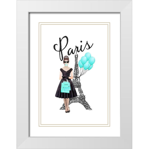 Paris Style III White Modern Wood Framed Art Print with Double Matting by Amanda Greenwood