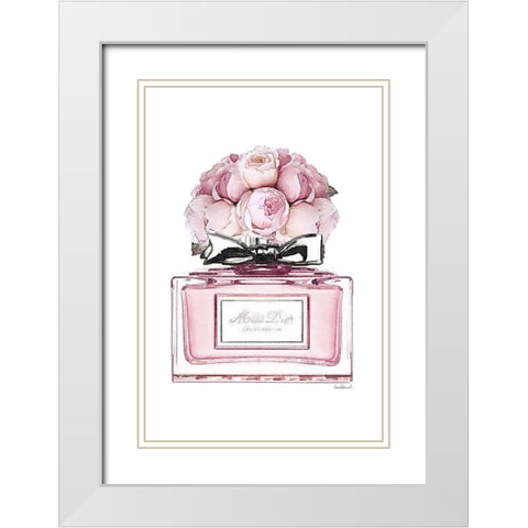 Perfume Bottle Bouquet XV White Modern Wood Framed Art Print with Double Matting by Greenwood, Amanda