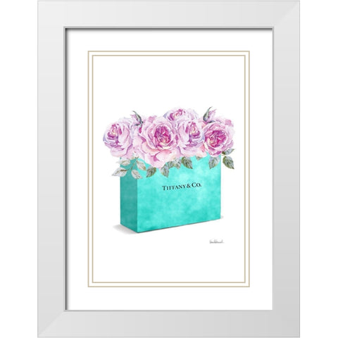 Shopping Bag Bouquet White Modern Wood Framed Art Print with Double Matting by Greenwood, Amanda