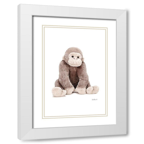 Monkey White Modern Wood Framed Art Print with Double Matting by Greenwood, Amanda