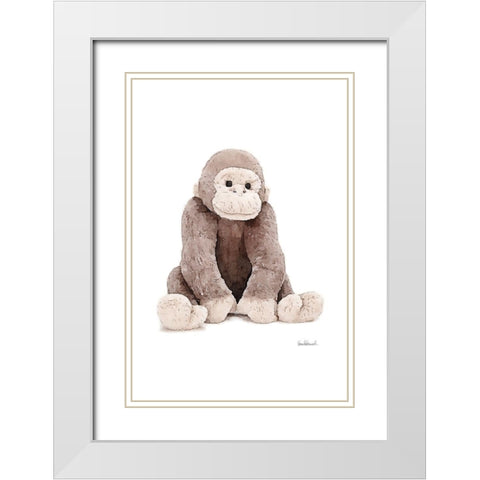 Monkey White Modern Wood Framed Art Print with Double Matting by Greenwood, Amanda