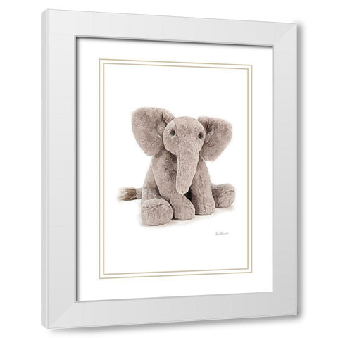 Elephant White Modern Wood Framed Art Print with Double Matting by Greenwood, Amanda