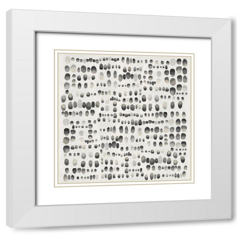 Playful Black and Gray II White Modern Wood Framed Art Print with Double Matting by Perry, Angela