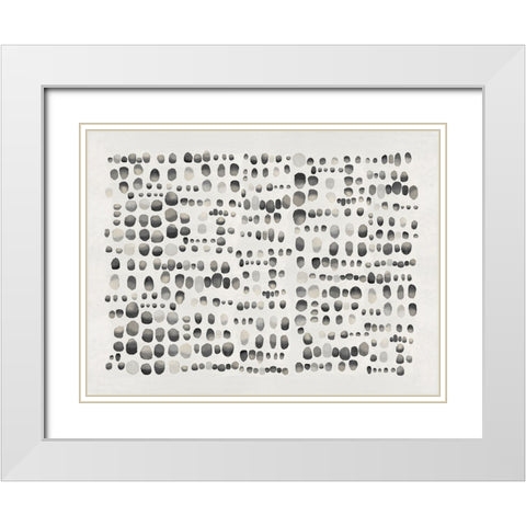 Playful Black and Gray III White Modern Wood Framed Art Print with Double Matting by Perry, Angela