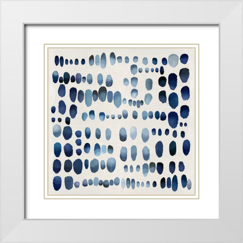 Playful Blue I White Modern Wood Framed Art Print with Double Matting by Perry, Angela