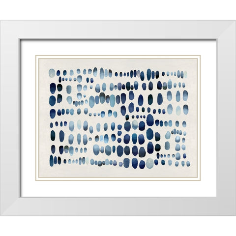 Playful Blue III White Modern Wood Framed Art Print with Double Matting by Perry, Angela
