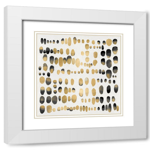 Playful Gold and Black I White Modern Wood Framed Art Print with Double Matting by Perry, Angela